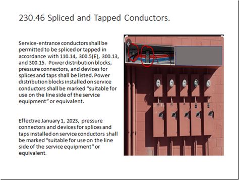 spliced and tapped service conductor